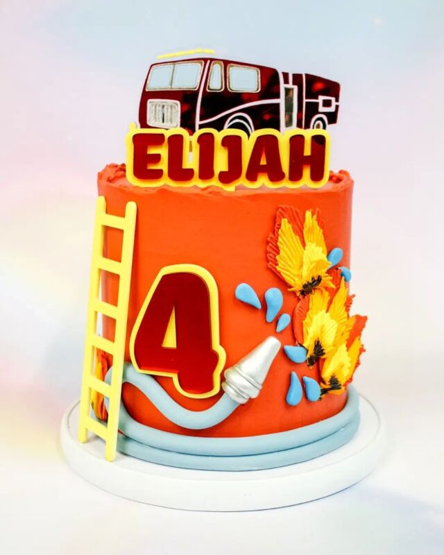 Elijah Is 4!🔥 I've had the pleasure of making Elijah's birthday cakes since his 1st Birthday! How special that we get to become part of someone's journey? We've done dinosaurs, paw patrol, Spiderman and now firefighting🔥 Elijah used his mommy's phone and sent me a WhatsApp message telling me exactly what he wanted for his birthday cake - he wanted a chocolate cake with red icing, with a firetruck, a ladder and hose, as well as some fire. I think we nailed it!🔥 Acrylic toppers, including the firetruck and ladder are from @bakeitbeautiful.co.za that have just launched their online store!#birthdaycakes#birthdaycake #cake #cakeme #crumbcakes#crumbcakessa #chocolatecake #chocolatecakes see