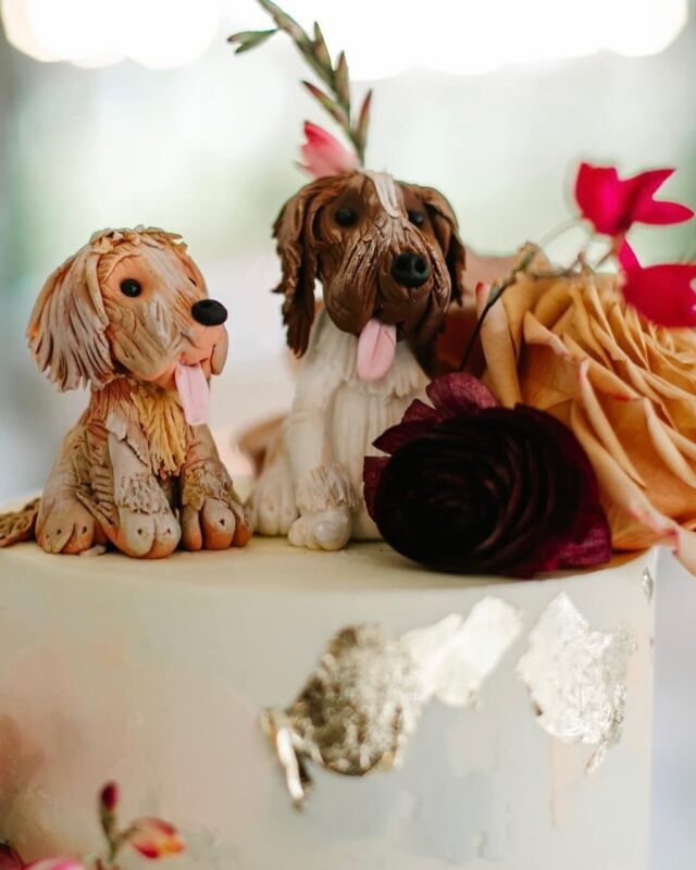 FUR BABIES ARE HAVING A MOMENT!…We are LOVING all the cute fur babies we are making at the moment! What a cute way to incorporate these super important family members that can’t necessarily attend the wedding…I’m going to try and get photos of all the pets we’ve made recently to share with you guys. Would you have your pets as a feature on your wedding cake?#cake #caketopper