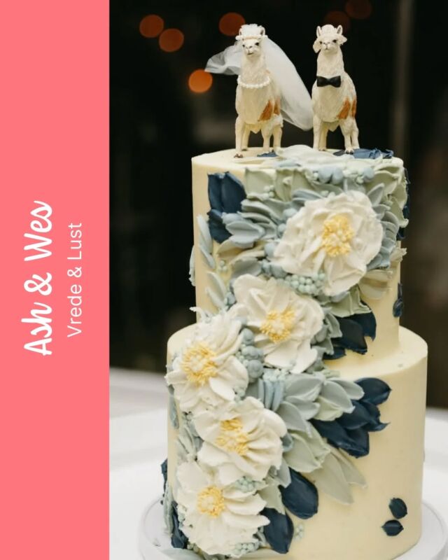 Ash & Wes...How absolutely ADORABLE is this topper set on Ash & Wes's wedding cake? I told you guys animal toppers are all the rage these days! 😍...This wedding cake was another one of our 100% vegan creations - and was decorated with buttercream petals matching the decor and colour scheme of the wedding decor. I love making this style of cake SO much!! Thank you Nicola, Ash & Wes for entrusting me with this special brief - we loved making this cake for you! Coordinated by @nicolajaneweddingsVenue @vredeenlustPhotography by @thunderandlove 📸...#weddingcake #weddingcakes #vegan #vegancake #veganweddingcake #veganweddingcakes #cakeme #crumbcakes #crumbcakessa #veganfood #vegansofig #veganfood #buttercreamflowers #lama #buttercream #buttercreamart #buttercreamlove